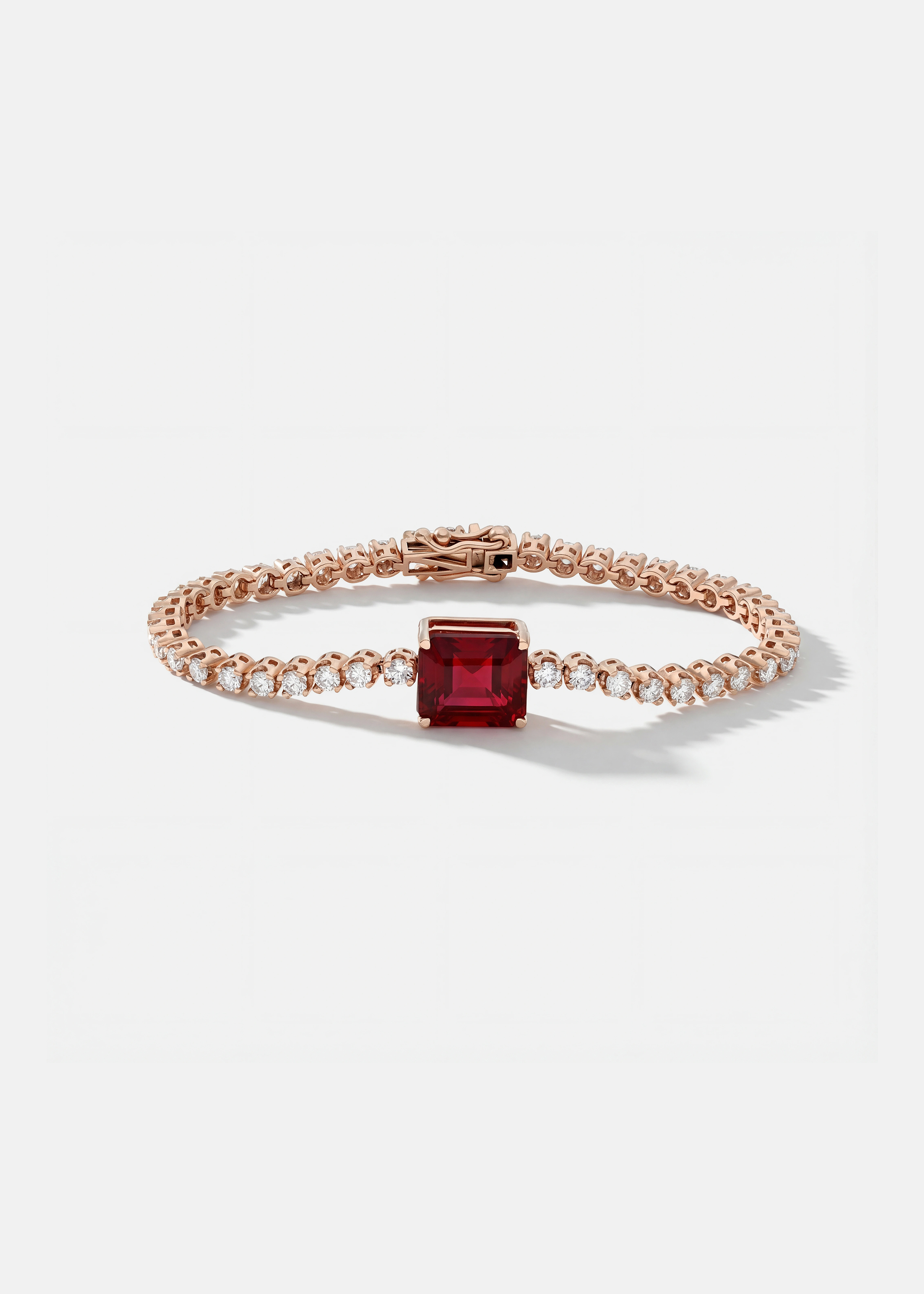 Ruby Octagon Tennis Bracelet Image 1