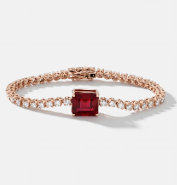 Ruby Octagon Tennis Bracelet